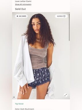 Free People Love Letter Cami tank top